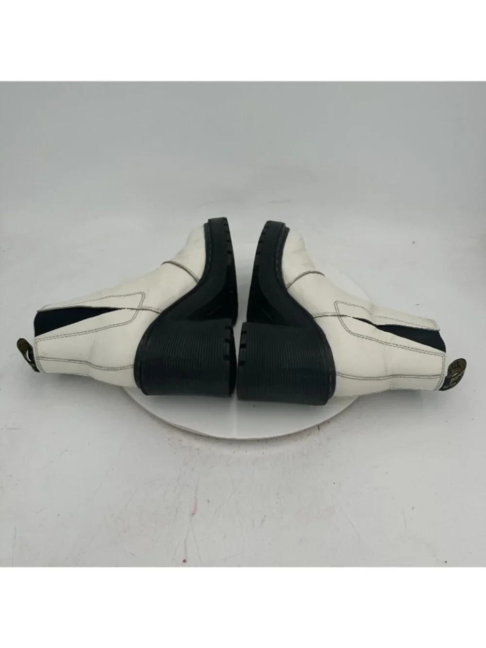 Dr. Martens Spence Women Size 5 White Leather Side Elastic Pump Chelsea Boot